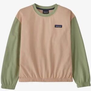 Patagonia Lightweight Organic Cotton Crew Sweatshirt Girls XL Pink Green Top